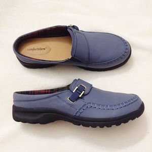 Comfortview Joy Mules Gray Blue Plus Size 10